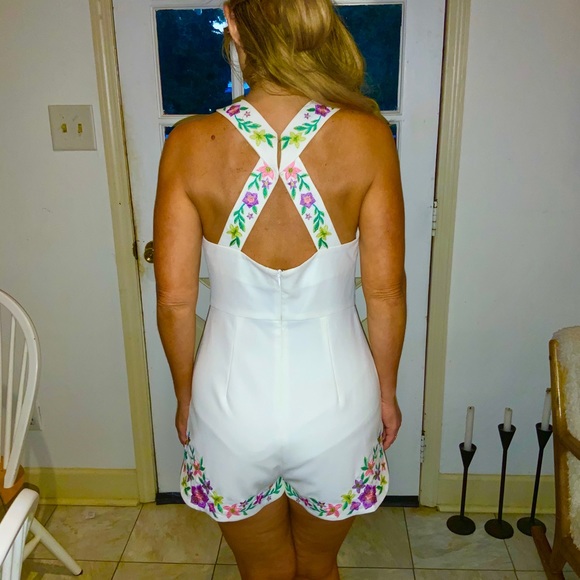 Anthropology Foxidox white floral romper - Picture 3 of 9